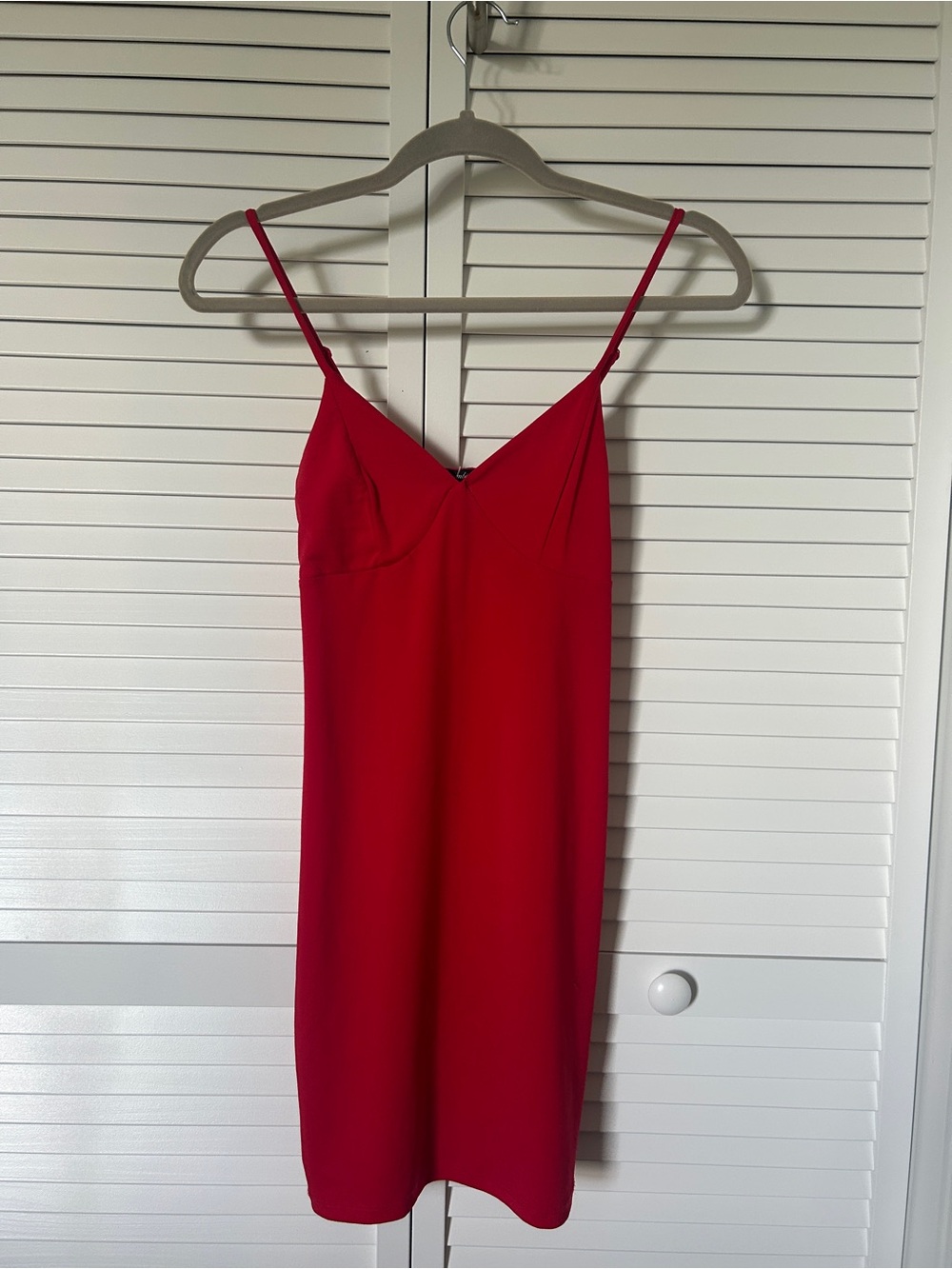 Ambiance Red V-Neck Slip Dress